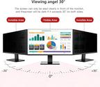 [2 Pack] 32 Inch Hanging Computer Privacy Screen Protector Shield Compatible for 16:9 Widescreen Desktop Monitor - Anti-UV & Blue Light Filter - Hanging Design for Easy On/Off