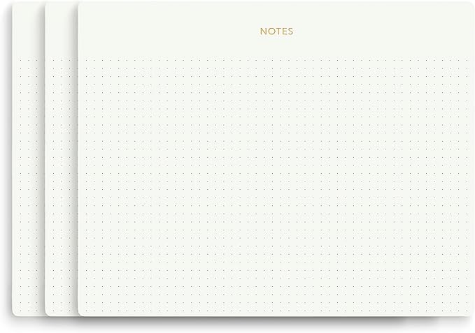 Pinesman - Mouse Pad Notepad for Professionals, 3 Pack, 9.8" x 7.9", 150 Sheets (50 Each), Minimalist, Gold Foiled, Dotted Layout, Executive's Desk Note Pad, To Do List Notepad, Eco-friendly, FSC™ Certified Planner Pad