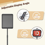 Newzueby Pedestal Floor Stand Sign Holder for 11*17 inches Poster or chalk board, Snap open frame,360° Rotation,Outdoor Indoor Standing Display Sign Holders for commerical, directional use, Black