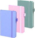 ONAVIA A6 Pocket Notebook Lined Journals, Small Journaling Notebooks, 160 Pages Hardcover Mini Notepad for Writing, Work, School and Note Taking with Pen Holder, 3.5" x 5.7", 3 Pack (Assorted Color)