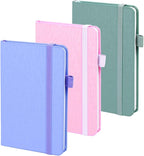 ONAVIA A6 Pocket Notebook Lined Journals, Small Journaling Notebooks, 160 Pages Hardcover Mini Notepad for Writing, Work, School and Note Taking with Pen Holder, 3.5" x 5.7", 3 Pack (Assorted Color)