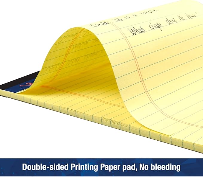 Woodlake Legal Pads 8.5 "x 11" – 6‑Pack, Wide Ruled, Premium Yellow Paper Pad No ink Bleed, Micro‑Perforated Writing Pads,50 Sheets, Letter Size Note pads for School, Office & Home, Made in USA