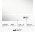 LUXPaper 9" x 12" Presentation Folders | Two Pocket | White Gloss | 14pt. Cover | 25 Qty