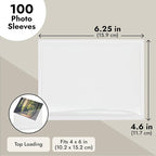 Juvale Index Card Holder Sleeves - 4 x 6 in, Clear, 100 Ct, Classic - Adhesive Photo Pockets & Label Holders for Binders & Storage Bins - Photo Sleeves for Drawer, Shelf Labels & Index Card Storage