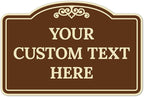 Custom Decorative Sign, Personalized Metal Sign for Business, Driveway, Home, Airbnb, Office Door Plaque, Brown Background 12x18 Inches, ACM, Fade Resistant, Made in USA by Sigo Signs