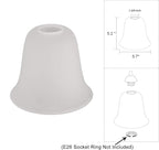 Eumyviv 3 Pack Bell Shaped Frosted Glass Lamp Shade Replacement with 1-5/8-inch Fitter Opening for Ceiling Fan Light Kit Wall Sconce Pendant Light Fixture A00046