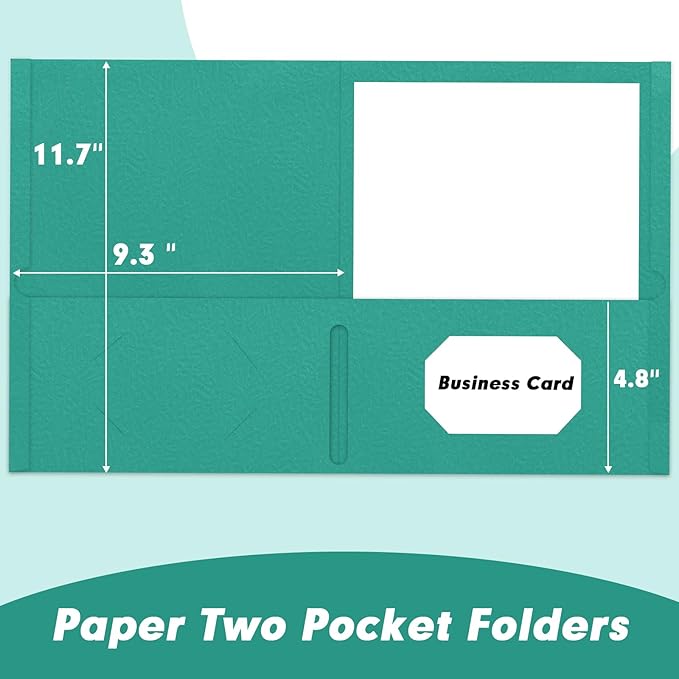 Two Pocket Folders, RAZCC 125 Pack 2 Pocket Folders Fit Letter Size Paper, Paper Folders with Pockets for School Office Business Home (Assorted 5 Colors)