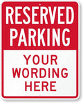 SmartSign 30 x 24 inch Custom “Reserved Parking” Metal Sign - Add Text, 80 mil Laminated Rustproof Aluminum, Red and White, Made in USA