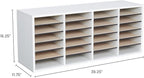 Safco Literature Organizer, 24 Compartments, Office and Classroom Mailbox with Adjustable Shelves, Wood Paper and Mail Sorter, Grey