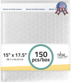 TYCHE Clear Bubble Bags 15 x 17.5 in / 38.1 cm x 44.45 cm Self-Sealing Bubble Mailers for Shipping Bubble Wrap Pouches Padded Mailing Envelopes 150 Pack MADE IN USA (15" x 17.5", 150.0, Count)