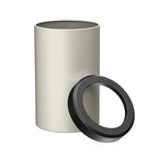 Gatco Modern Round Wastebasket, Matte Pearl and Matte Black Combo - Stainless Steel Trash Can with Removable Lid, Leakproof, 3 Gallon Capacity for Bathroom, Bedroom, Kitchen, or Office