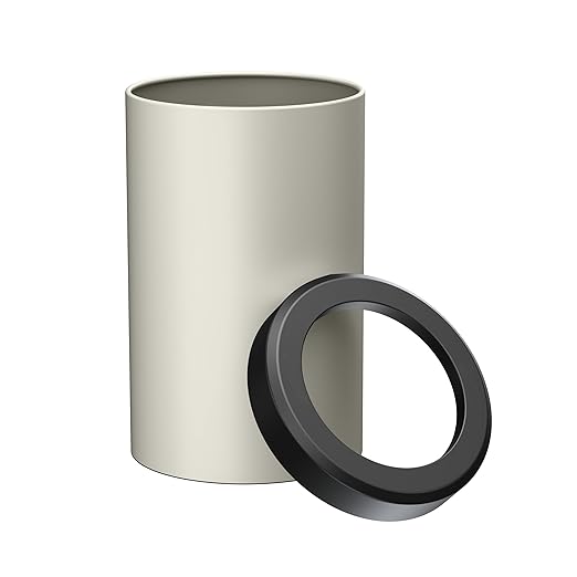 Gatco Modern Round Wastebasket, Matte Pearl and Matte Black Combo - Stainless Steel Trash Can with Removable Lid, Leakproof, 3 Gallon Capacity for Bathroom, Bedroom, Kitchen, or Office