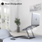 JOYEKY Laptop Stand for Desk, Adjustable Computer Stand with 360° Rotating Base, Ergonomic Laptop Riser for Collaborative Work, Foldable & Portable Laptop Stand, fits for All 10-16" Laptops