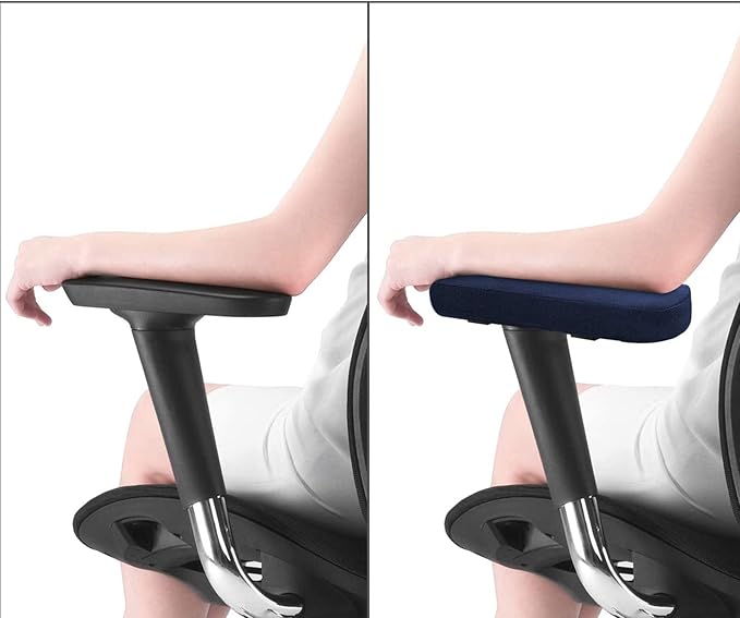 MOSISO Chair Armrest Pads (2 Pack), Memory Foam Home/Office Chair Arm Rest Covers Comfy Computer Gaming Elbow Cushion Removable Washable Elbow Support Forearm Pressure Relief, Purplish Blue
