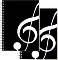 DOMMI Blank Sheet Music Composition Notebook 2 Packs, Manuscript Staff Paper Notebook with 200 Pages 26x19cm, Spiral Bound Music Songwriting Notebook for Songwriters, Musicians, Teachers, Black