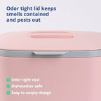 BLUE GINKGO Kitchen Compost Bin [5L / 1.32 GAL] – Filter-Free, Odor-Tight Countertop Food Waste Pail with Handles (Made in Korea, Pink)