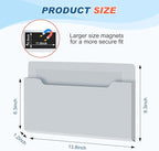 Feifeiya Magnetic Pocket File Holder Large File Folder Organizer Paper Mail Letters Holder Wall Hanging Office Supplies for Refrigerator Whiteboard Cabinets(13.8 x 8.3 Inch,Horizontal,Gray)