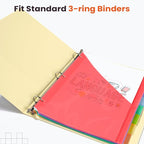 Sooez 8 Count Dividers with Pockets, 8 Tabs Binder Dividers for 3 Ring Binders, Binder Dividers with tabs, Binder Divider with Pockets for US Letter Size, Insertable Big Tabs, Red, Set of 1