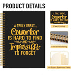 Mhfpl Coworker Funny Spiral 160 Pages Blank Notebook, Coworker Notebook Gifts, Retirement Gifts, Goodbye Gifts (A Truly Great)