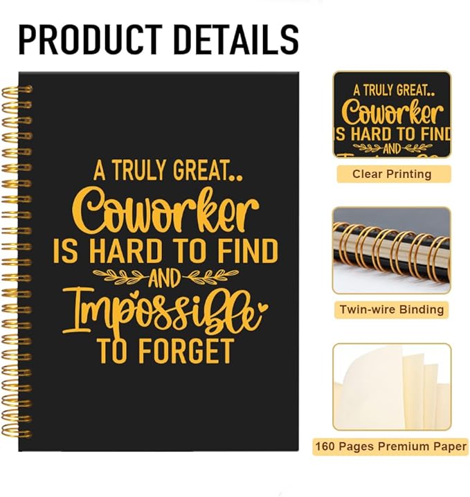 Mhfpl Coworker Funny Spiral 160 Pages Blank Notebook, Coworker Notebook Gifts, Retirement Gifts, Goodbye Gifts (A Truly Great)