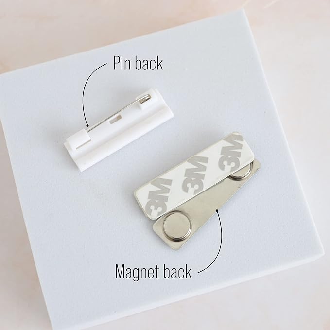 Custom Engraved Name Tag Badges Identification Personalized with Pin or Magnetic Backing, Metal Name ID for Clothing Brushed Gold & Silver Plates with Black Letters for Business or Employees