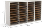 Safco Literature Organizer, 36 Compartments, Office and Classroom Mailbox with Adjustable Shelves, Wood Paper and Mail Sorter, Modern Gray
