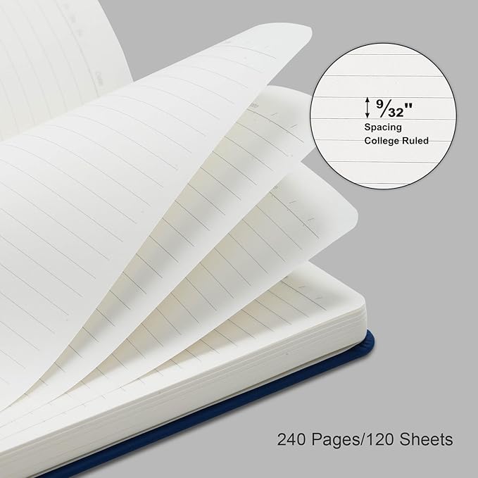 COMIX 24 Pack Lined Journal Notebooks for Work, 240 Pages, 5.5" x 8.3", A5 Hardcover Journaling Notebooks for Notes-Taking Writing, Business Notebooks Jounrnals for Office School