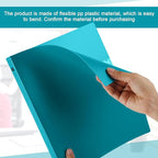 Henoyso 36 Pcs 3 Ring Binder 0.5 Inch Round Fits Letter Size 8.5'' x 11'' Paper Plastic Flexible Binder Bulk Holds 140 Sheets with 1 Pockets Versatile Organizer for Home Office School (Turquoise)