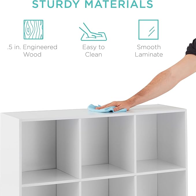 Best Choice Products 9-Cube Storage Organizer, 11in Shelf Opening, Bookcase, Display Shelf, Customizable w/ 3 Removable Back Panels - White