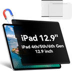 Magnetic Privacy Screen Protector Compatible with iPad Pro 12.9” 2018-2022 (6th/5th/4th/3rd Gen), Easy Install Shield Anti Glare Blue Light Spy Filter, Bubble-Free film Black Security Guard