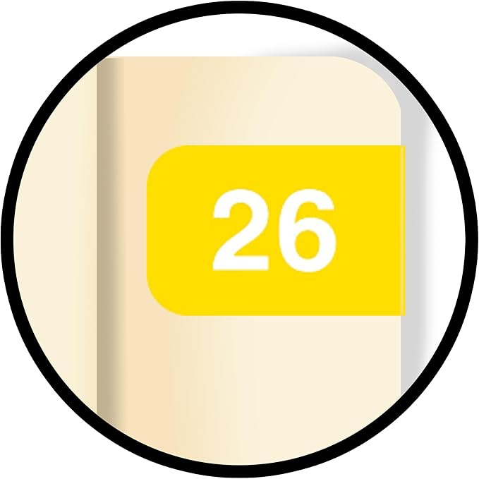 2026 MINI Year Labels, Doctor Stuff 2026 Chart Stickers, Yellow Color Coded, Ames Small Style, USA Made Year Stickers for End Tab File Folders, 500/Roll, 1 Roll, 1/2" x 1-1/2"