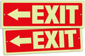 iSYFIX Exit Signs with Directional Left Arrow - 2 Pack 12x4 Inch Glow in the Dark for Business, School, Office, Warehouse - Durable 40 Mil Polystyrene, UV Laminated, Waterproof, Scratch & Fade Resistant