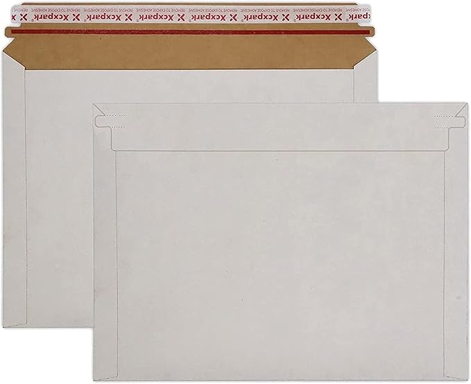 Xxcxpark 36 Pack white Rigid Mailers 10 x 13.5 inches, Self Seal Photo Document Mailers Premium Cardboard Keep Flat Envelopes for Photos, Pictures, Papers, Files, CD