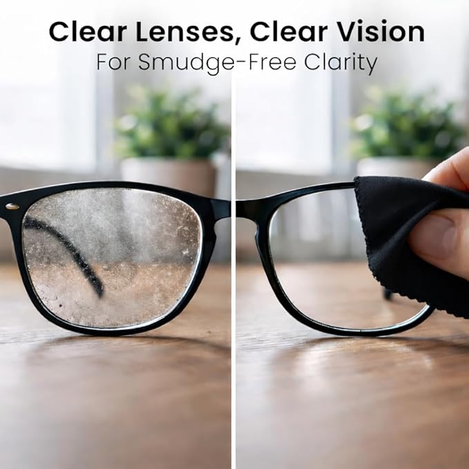 EVEO Eyeglass Cleaner Spray - Glasses Cleaner No Streaks Technology & Microfiber Cleaning Cloth - Glasses Cleaning Kit, Eye Glass Cleaners Spray Lens Cleaner - Screen & Eye Glasses Kit - 2 Pack