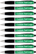 HEYZARDA Personalized Pens with Name Text Icon Logo Engraved for Business Office Custom Ballpoint Pen 50 100 Pcs Optional, Green