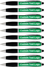 HEYZARDA Personalized Pens with Name Text Icon Logo Engraved for Business Office Custom Ballpoint Pen 50 100 Pcs Optional, Green