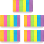 Eastern Wolf 30 Pads 0.5x1.8 Sticky Notes Flags Tabs Page Markers 6 Bright Color Sticky Index Tabs Page Flags 80 Sheet/Pad