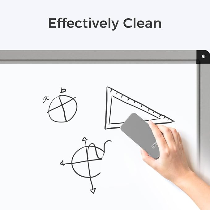 loukin 2 Pack Magnetic Dry Erase Eraser, Whiteboard Eraser, Glass Board Remover, 3.4 fl oz Whiteboard Cleaner * 2 Included, for Classroom, Home and Office Use (Grey)