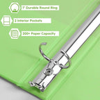 CIXILDTS 3 Ring Binders, Standard Round Ring Binder Fit Letter Size Paper, Presentation 1-Inch Binders, 6-Pack, Green