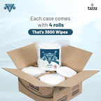 Tazza Gym Equip Wipes, 4 x 950 Count (3800 Total Wipes) - Durable, Pre-Saturated Gym Equipment & Surface Cleaning Wipes