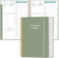 Daily Planner 2026 Full Page Per Day- 2026 Daily & Monthly Planner from January 2026 to December 2026, Day Planner 2026 with 12 Months Tabs, 6.4" x 8,5", Green