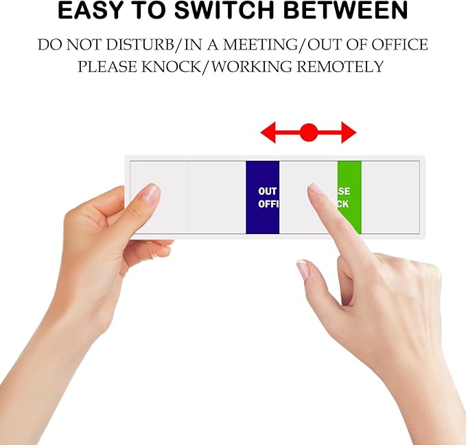 Office Door Sign,Do Not Disturb/Please Knock/Out of Office/in a Meeting/Working Remotely Sign, That Lets Others Know Whether You're Available Or Not-Acrylic,(10" X3", Silver)