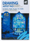TRANSON Artist Mix Media Sketchbook Marker Pad, 5.8”x8.3” 80 Sheets A5 Art Papers, 80lb/120gsm for Painting, Drawing and Sketching