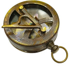 Nautical Marine Binocular Leather Case with Antique Brass Compass