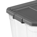 Sterilite 12-Pack Modular Stacker Box, Durable Clear Plastic Storage Bins with Latching Lids, 108 Quart - Stackable Organizing Container Boxes for Closet, Bathroom, and Office
