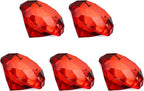 PATIKIL 5 Pcs Diamond Crystal Paperweight, 40mm / 1.57 Inch Crystal Paperweight Paper Weight for Home Office Desktop Table Decor Wedding Party Jewelry Ornaments, Red
