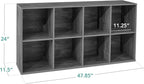 Best Choice Products 8-Cube Storage Organizer, 11in Shelf Opening, Bookcase, Display Shelf, Customizable w/ 3 Removable Back Panels – Dark Gray