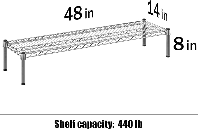 Regal Altair 14" Deep x 48" Wide x 8" Height 1-Tier Wire Shelving Kit | NSF Commercial Storage Rack Unit