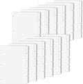 Binder Dividers for 3 Ring Binder, 1/5 Cut Tabs, Letter Size, Blank Write On Page Dividers with 5 Big Tabs for School Office Home, 12 Sets, 60 Dividers, White
