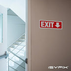 iSYFIX Exit Signs - 12 Pack 12x4 Inch Directional Down Arrow Signs, 40 mil Polystyrene Plastic, UV Laminated, Scratch & Fade Resistant, Waterproof - Ideal for Office, Theater, School, Business